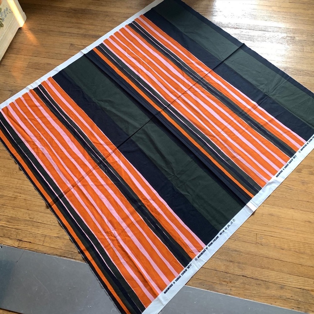 Rare 1954 Marimekko Original Fabric Bolt “Rotti” 💕🖤💕